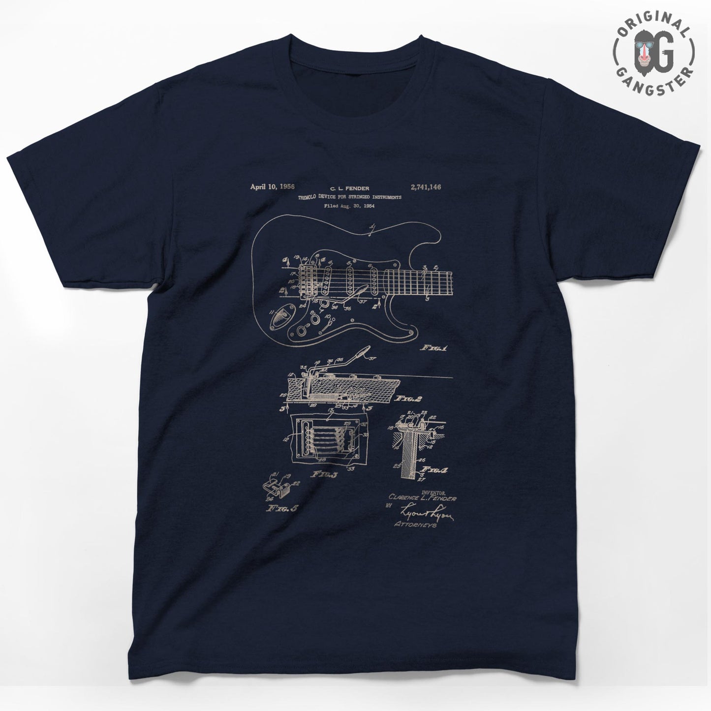 Fender Guitar Patent 1956 Unisex T-shirt.