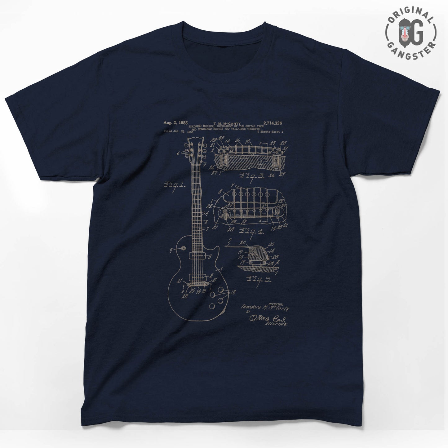 Gibson Electric Guitar Patent 1955 Unisex T-shirt