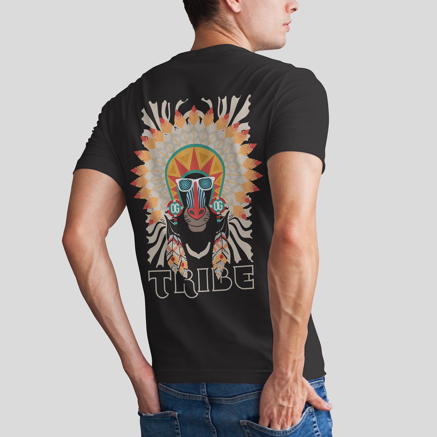 OG Tribe Men's Back Print T-shirt