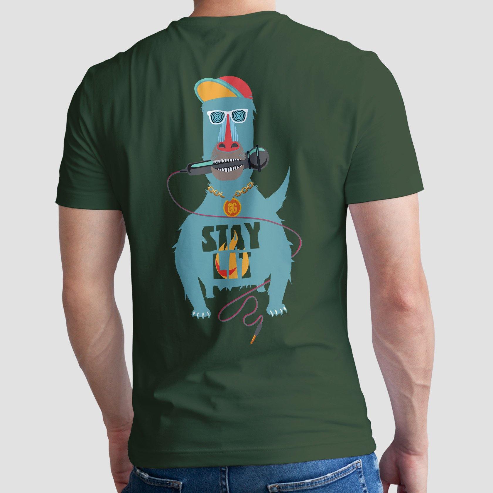 Stay Lit Men's Back Print T-shirt - oglife.in